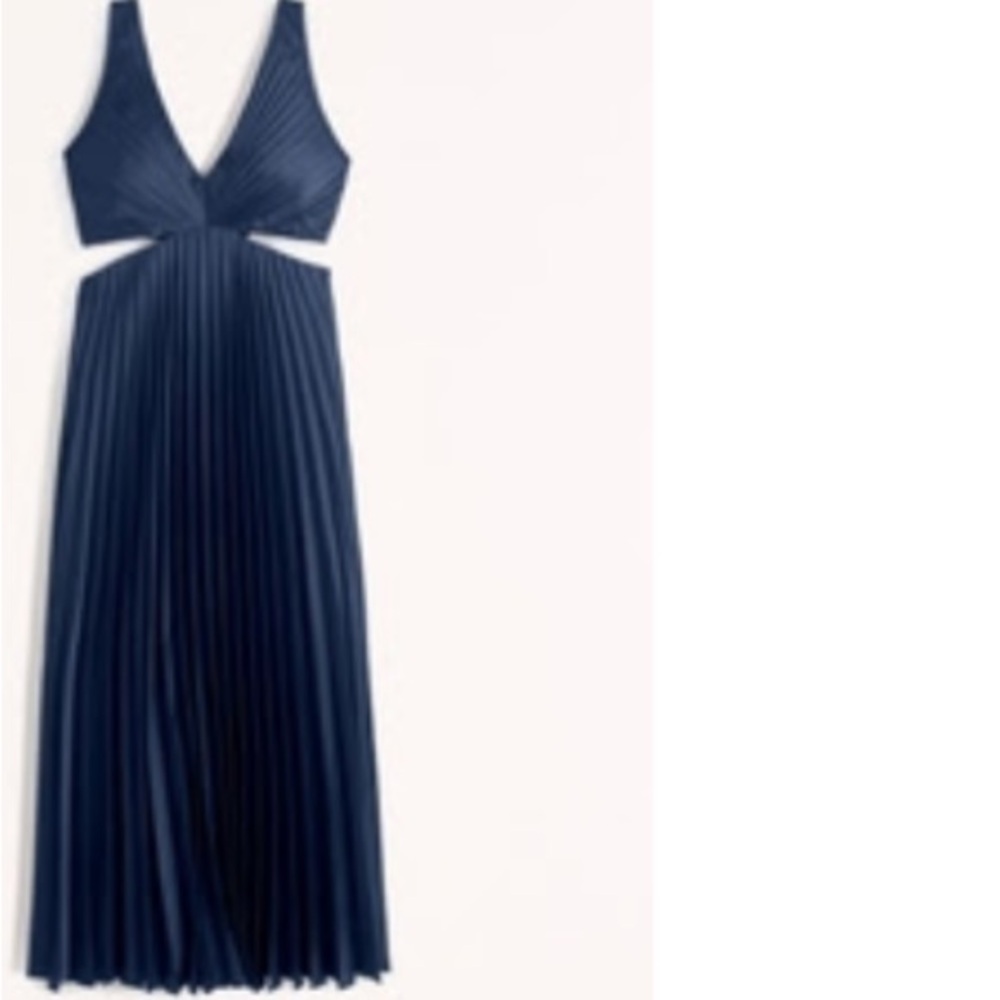 Abercrombie & Fitch satin pleated cutout maxi dress xs